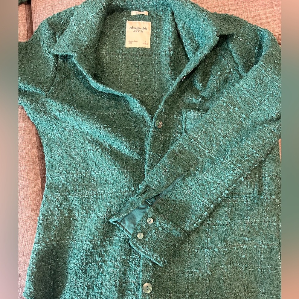Never worn. The shacket is a size S, top is a L. Willing to sell separate.